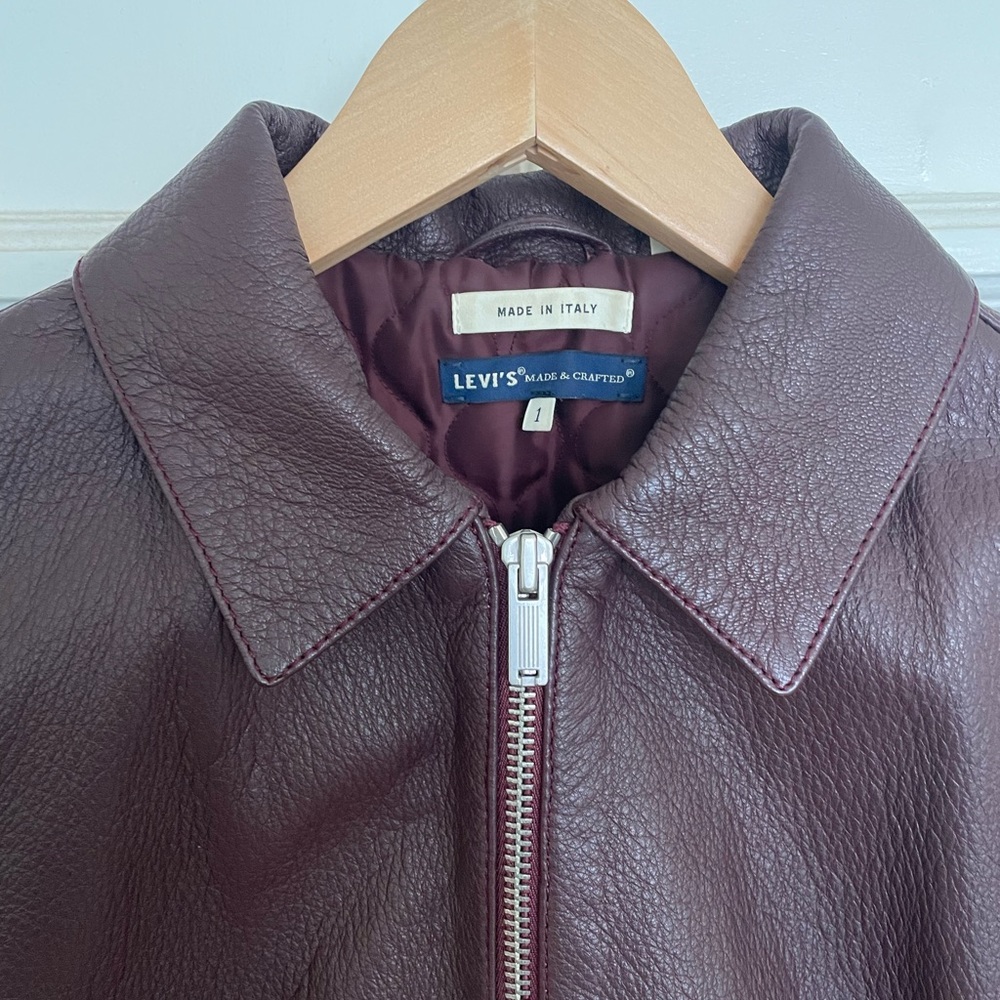 Authentic Levi’s Maroon Leather Jacket - image 2
